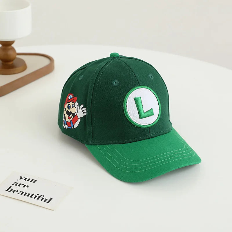 Yoshi Bowser Luigi Super Mushroomi Duckbill Cap Baseball Cap Cartoon Patterned Mesh Cap Summer-appropriate hats for kids Trendy