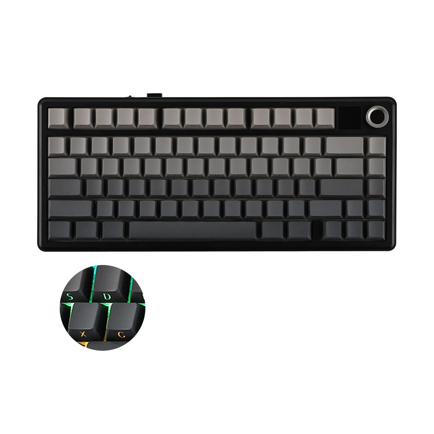 EPOMAKER X AULA F75 MAX kompakte mechanische Tastatur im 75-%-ANSI-Layout, kabelgebunden/Bluetooth/2.4GHz kabellos, mit TFT-Bildschirm und Drehregler