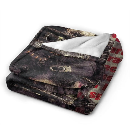 Super Soft Blanket Travel Office God of War Game Gamers Kratos Throw Blanket  Flannel Bedspread For Outdoor Sofa Bed Cover