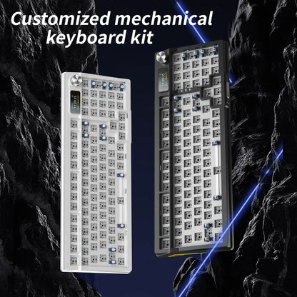 Kit de teclado YINDIAOY95 Hotswap con pantalla TFT, retroiluminación RGB completa, 2.4GHz, Bluetooth inalámbrico, teclado mecánico DIY personalizado