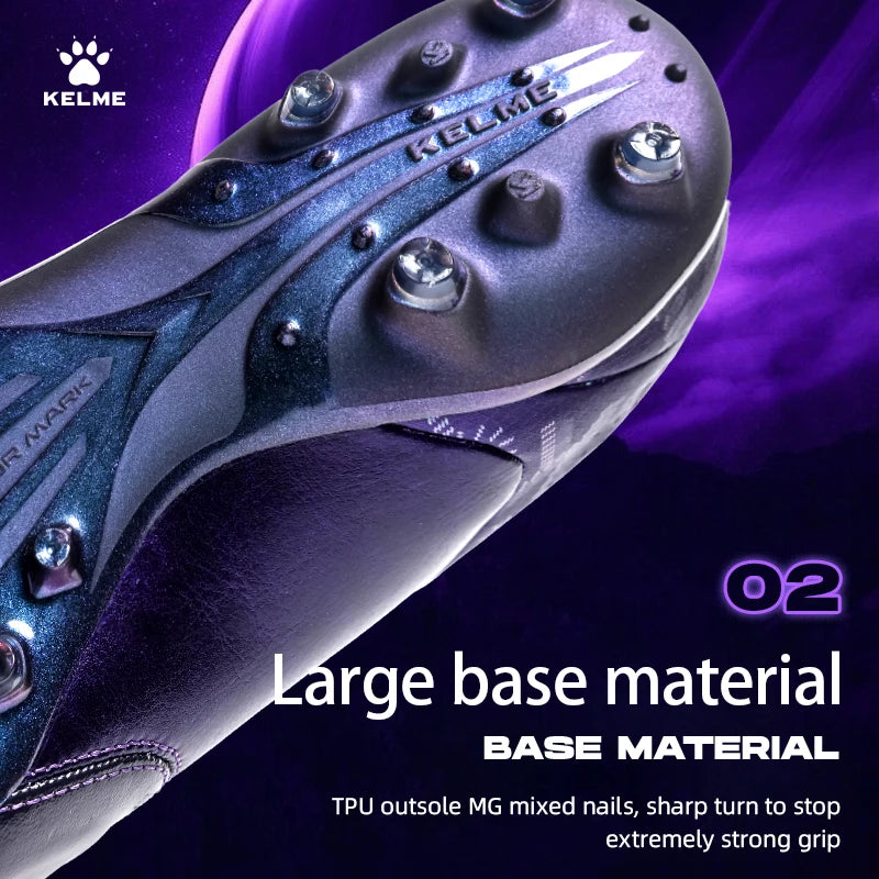 Chaussures de football Kelme en cuir de kangourou Mg - Chaussures de sport professionnelles pour le football - Chaussures de football d'extérieur antidérapantes