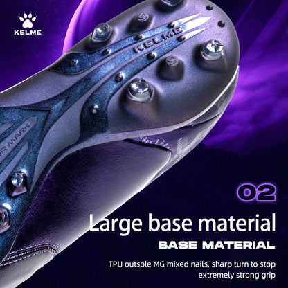 Chaussures de football Kelme en cuir de kangourou Mg - Chaussures de sport professionnelles pour le football - Chaussures de football d'extérieur antidérapantes