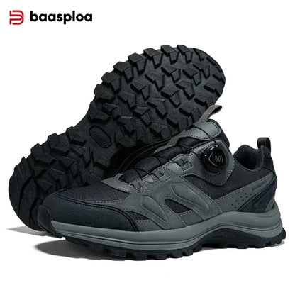 Baasploa Men's Hiking Shoes Non-Slip Wear-Resistant Outdoor Climbing Walking Shoes Comfort Inner Cotton Outdoor Sneakers