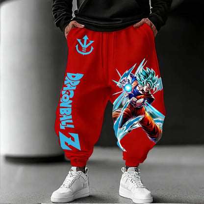 Calças Unissexo em Algodão Puro Dragon Ball Goku 2026 Verão Novo Produto Harajuku Estampado Anime Hip-hop Americano Largas e Casuais