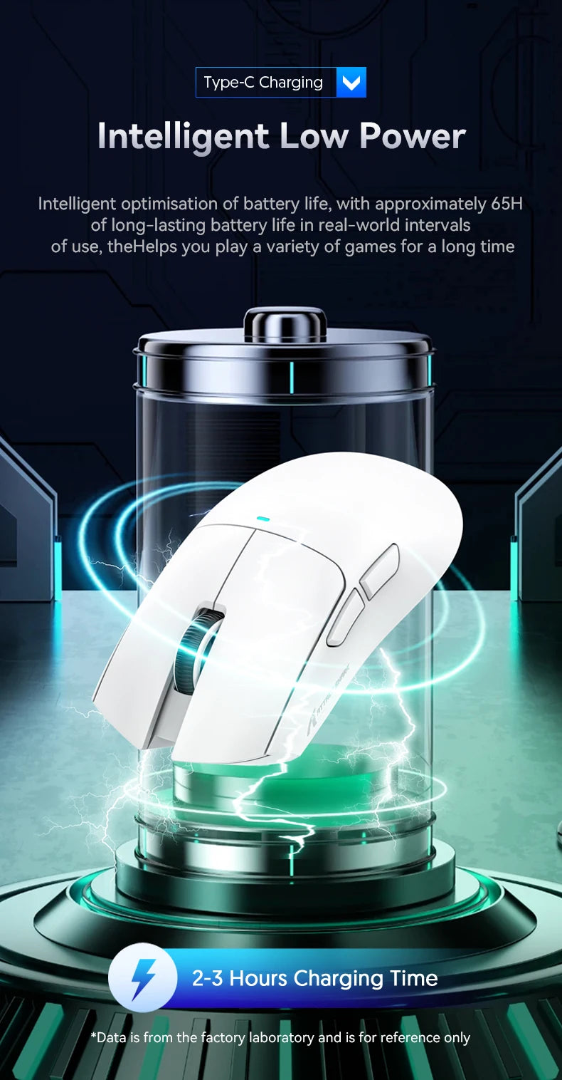 Mouse da gaming wireless ATTACK SHARK X11SE, tri-mode, ultraleggero 63g con sensore PAW3311, 22000 DPI, batteria 300mAh, doppio driver