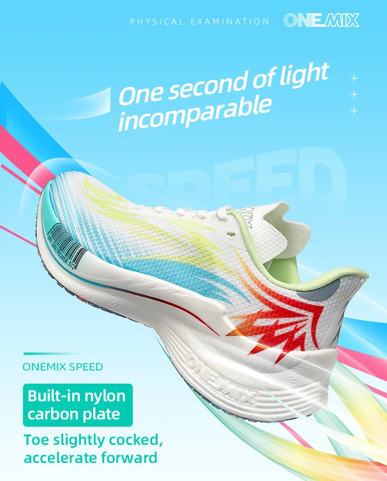 ONEMIX 2025 Carbon Plate Men Women Running Sports Shoes Breathable Cushioning Non-Slip PB Lightweight Rebound Sneakers