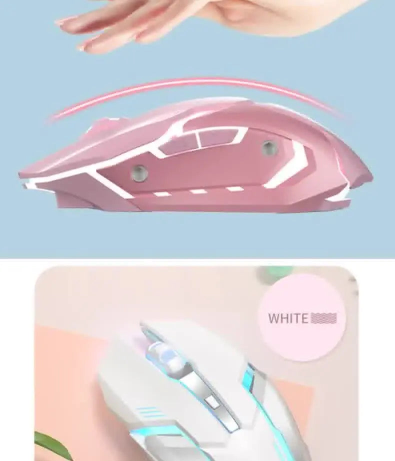 Carpbaba G3 Wired Game Mouse Mute Pink Mechanical E-sports Girl Lovely Art Portable Office Household for MacBook Laptop PC Gamer