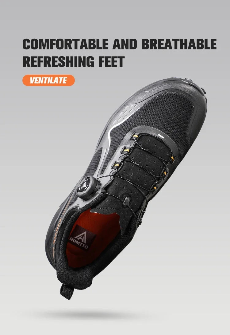 HUMTTO Men's Luxury Designer Trail Sneakers Anti-slip Sports Hiking Breathable Outdoor Trekking Boots