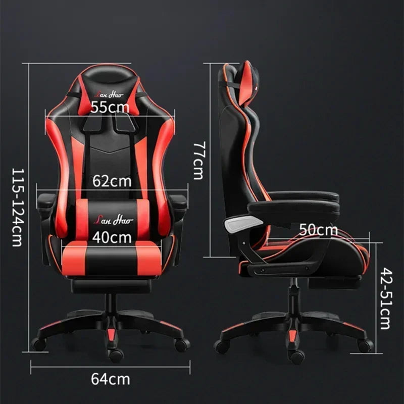 Ergonomic Gaming Chair for Home Office, Comfortable Esports Gamer Chair with Adjustable Armrests, Swivel Computer Desk Chair with Wheels