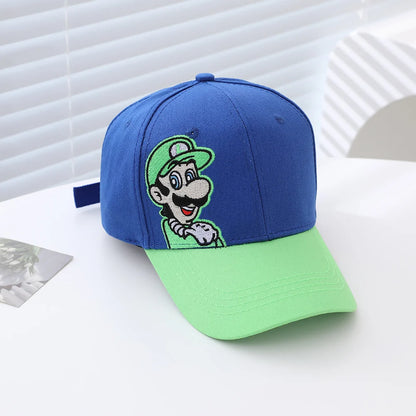 Yoshi Bowser Luigi Super Mushroomi Duckbill Cap Baseball Cap Cartoon Patterned Mesh Cap Summer-appropriate hats for kids Trendy