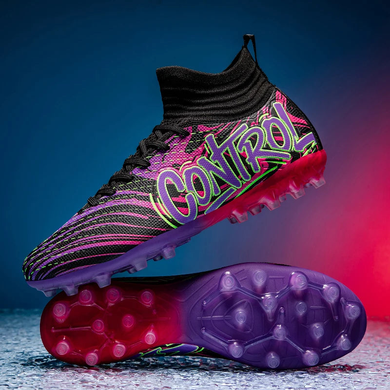 New Men Football Boots Cleats Sneakers High-top High-quality Soccer Shoes Non-Slip Futsal Grass Match Indoor Hot-selling FG/TF