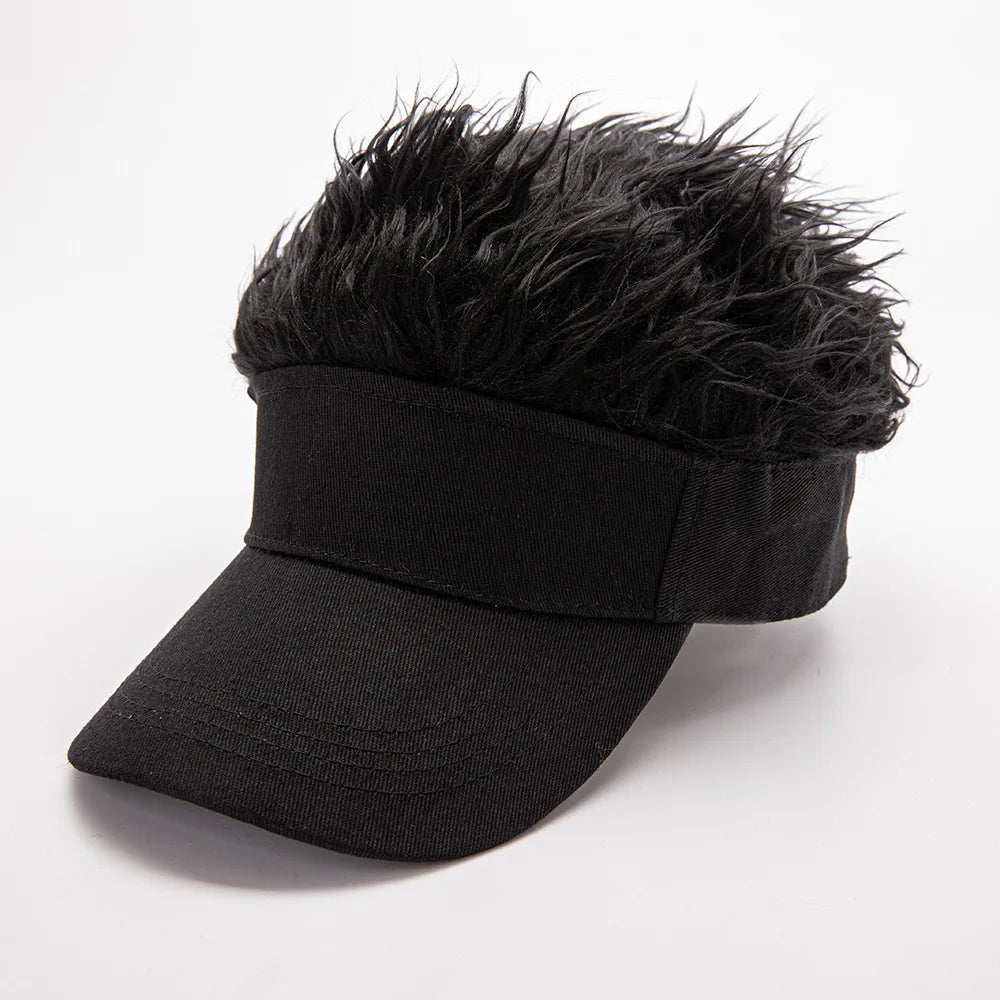 Men's and women's wig baseball cap adjustable hip-hop funny outdoor duck tongue sun hat suitable for casual sports