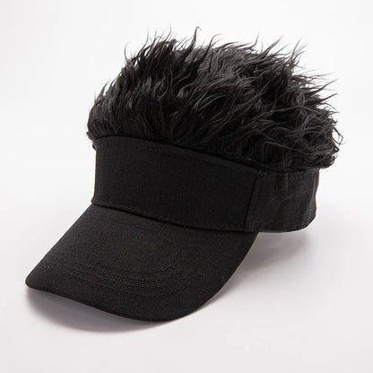 Men's and women's wig baseball cap adjustable hip-hop funny outdoor duck tongue sun hat suitable for casual sports