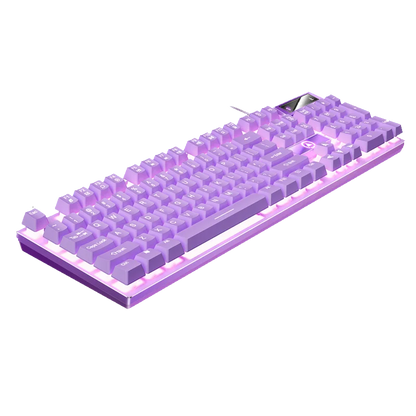 Teclado gaming USB con cable y retroiluminación, teclado gamer de 104 teclas para ordenador/portátil/PC, diseño ergonómico, accesorio gaming para oficina
