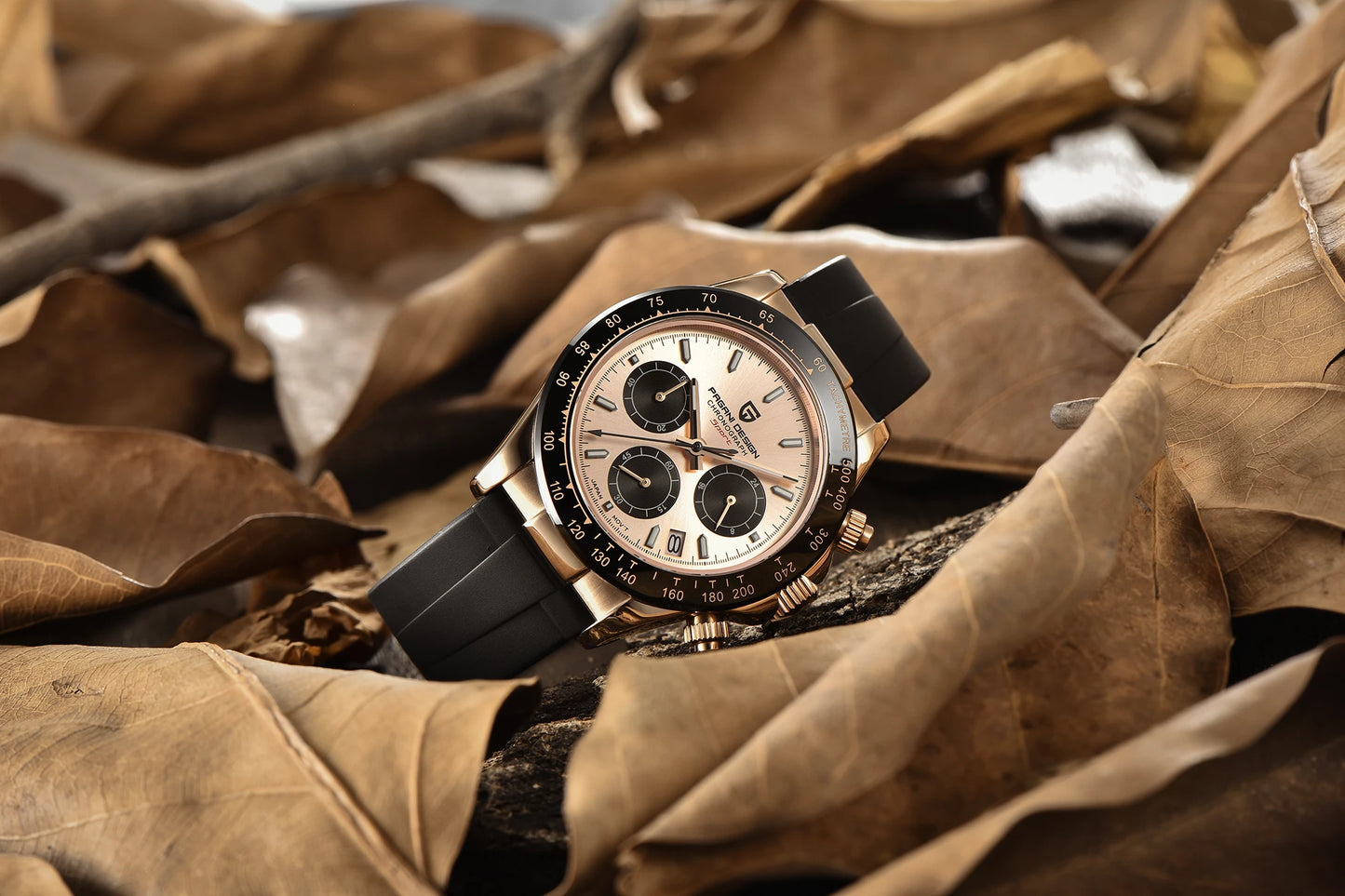 PAGANI DESIGN New Gold Blue Luxury Quartz Watch For Men Gift Box VK63 Movt Chronograph Sapphire Crystal Stainless Steel Watch