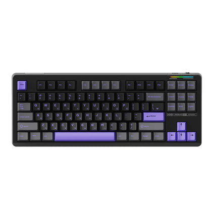 Teclado inalámbrico AULA×LINGBAO K87 con letras coreanas, montaje gasket, teclas PBT, software de macros y interruptores LEOBOG