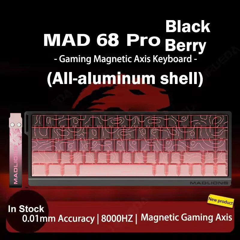 MADLIONS Mad 60he Mad60HE Mad 68HE mechanische Tastatur mit Magnetschaltern, kabelgebunden, Hot-Swap, 8K-Polling-Rate, personalisierte Gaming-Tastatur