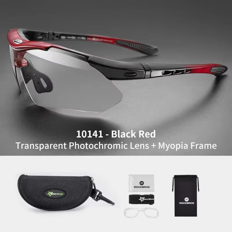 ROCKBROS Fotochromatické cyklistické brýle, sluneční brýle pro cyklistiku a outdoorové sporty, brýle s měnící se barvou skel, brýle pro MTB a silniční kola, cyklistické brýle