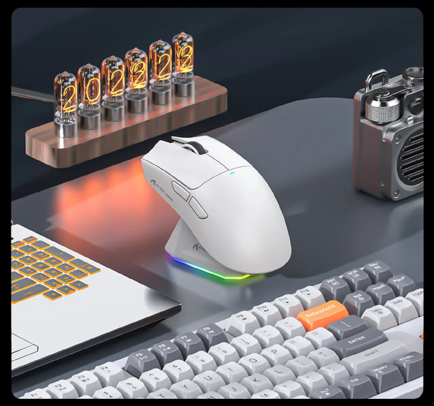 Attack Shark X11&R1 Tri Mode Bluetooth Wireless Mouse With Charger Base RGB Ergonomics Mice Lightweight PC Gamer Accessories
