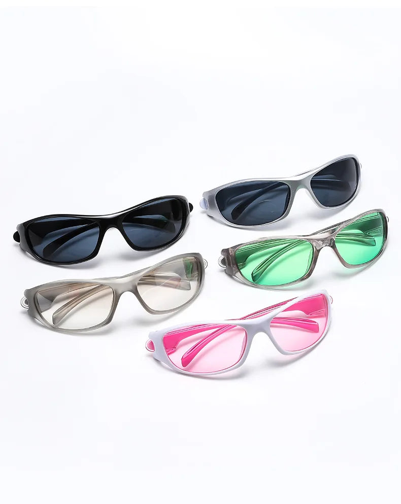 New Punk Y2K Sunglasses Women Goggle Luxury Brand Wrap Square Sun Glasses 2000'S Shades Eyewear UV400 Female Designer Eyeglasses