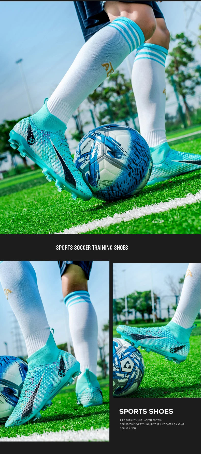 Chaussures de football pour hommes, chaussures de foot pour enfants, crampons de football professionnels pour femmes, chaussures antidérapantes TF/FG, chaussures de sport d'extérieur pour le football
