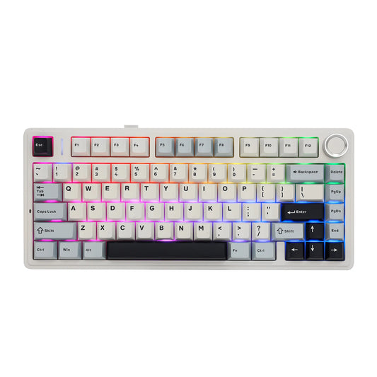 EPOMAKER x AULA F75 75% ANSI Gasket Hot-Swap Bluetooth 5.0/2.4G Wireless/Wired Mechanical Keyboard PBT Keycaps for Win/Mac