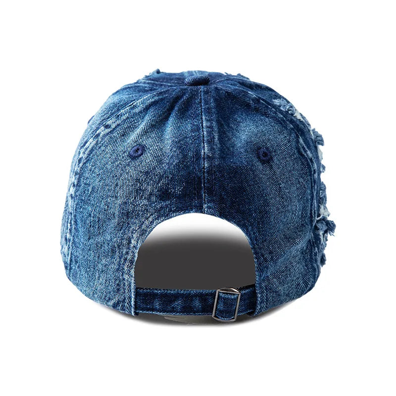 Czapka baseballowa z pranych dżinsów dla kobiet i mężczyzn, chroniąca przed słońcem, oddychająca, wiosenna i letnia, czapka typu vintage z zatrzaskiem, damska