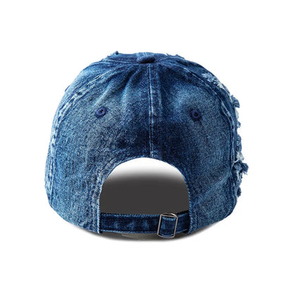 Czapka baseballowa z pranych dżinsów dla kobiet i mężczyzn, chroniąca przed słońcem, oddychająca, wiosenna i letnia, czapka typu vintage z zatrzaskiem, damska