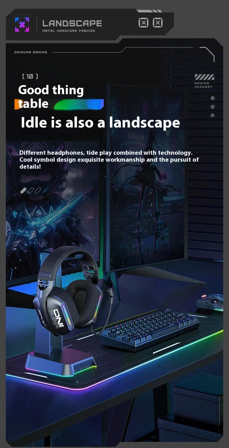 Cuffie gaming wireless ONIKUMA GT808 2.4G/Bluetooth/cablate a 3 modalità over-ear con microfono con cancellazione del rumore per PC PS4 PS5
