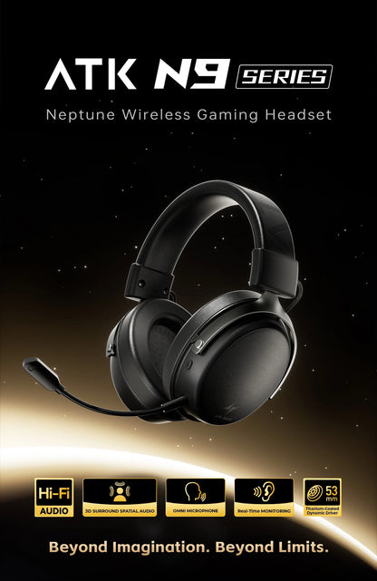 ATK N9 Pro Ultra Wireless Headset with Mic 7.1 sound Four Mode E-sports lightweight headphone Low latency noise reduction gift