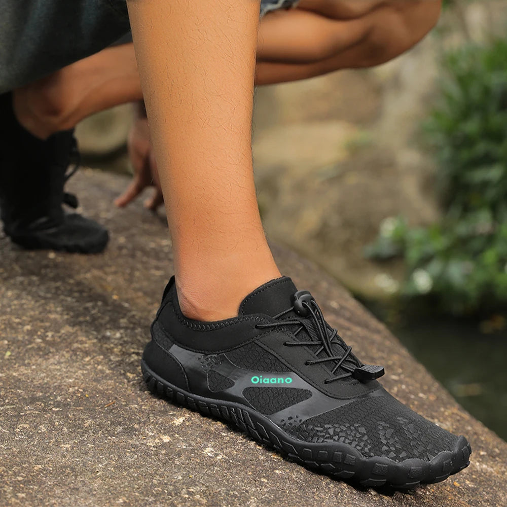 Oiaano Παπούτσια Barefoot Μαύρα με Φαρδύ Μπροστινό Μέρος για Άνδρες, Γυναικεία Αθλητικά Sneakers Unisex, Ανδρικά Υδάτινα Μποτάκια Aqua Beach με Μαλακή Σόλα, Ελαφριά και Διαπνέοντα