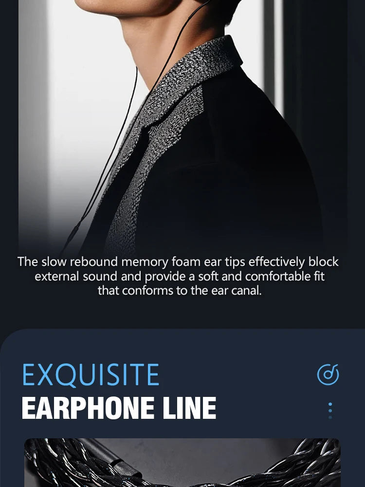 Vzonis DDB-03 HiFi IEM 1DD+1BA+1 Bone Conduction Hybrid Driver Gaming earphones in ear high resolution resin music Headphone