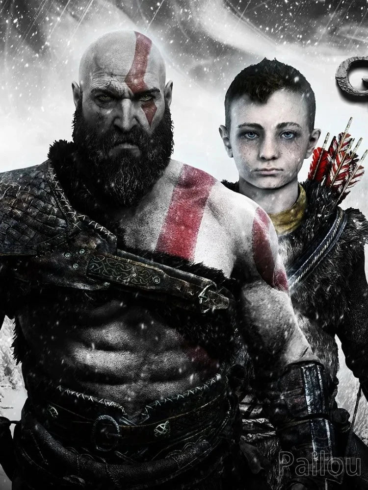 God Of War Ragnarok 5D DIY Diamond Painting Kit Greek Mythology Kratos Art Mosaic Cross Stitch Handcraft Home Room Decor Gift