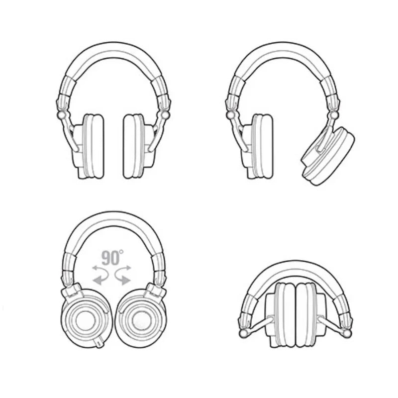 Sanpusen ATH-M50X Professional Studio Monitoring Headphones with 45mm Drivers for Clear Sound and Superior Isolation