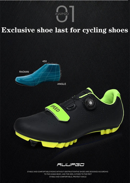 New Unisex Pedal Cycling Shoes, Flat Shoes Suitable for Mountain Sports, Pedal Self-Locking Cycling Shoes, Breathable Cycling Shoes