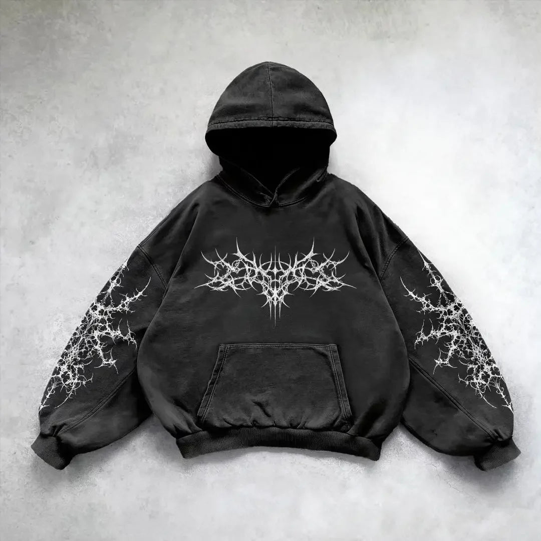 American Y2K New Hip Hop Trend Retro Hoodie Women Street Casual Loose Joker Vintage Sweatshirt Unisex Fleece Padded Warm Hoodie