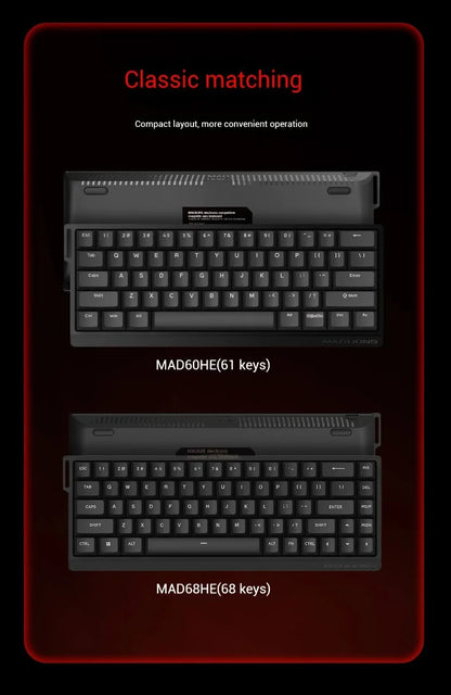 Madlions mad60he Mad60 Mad68 HE Mechanical Keyboard Magnetic Switch Mad60he Wired Game Keyboard Rapid Trigger Rgb Keyboard