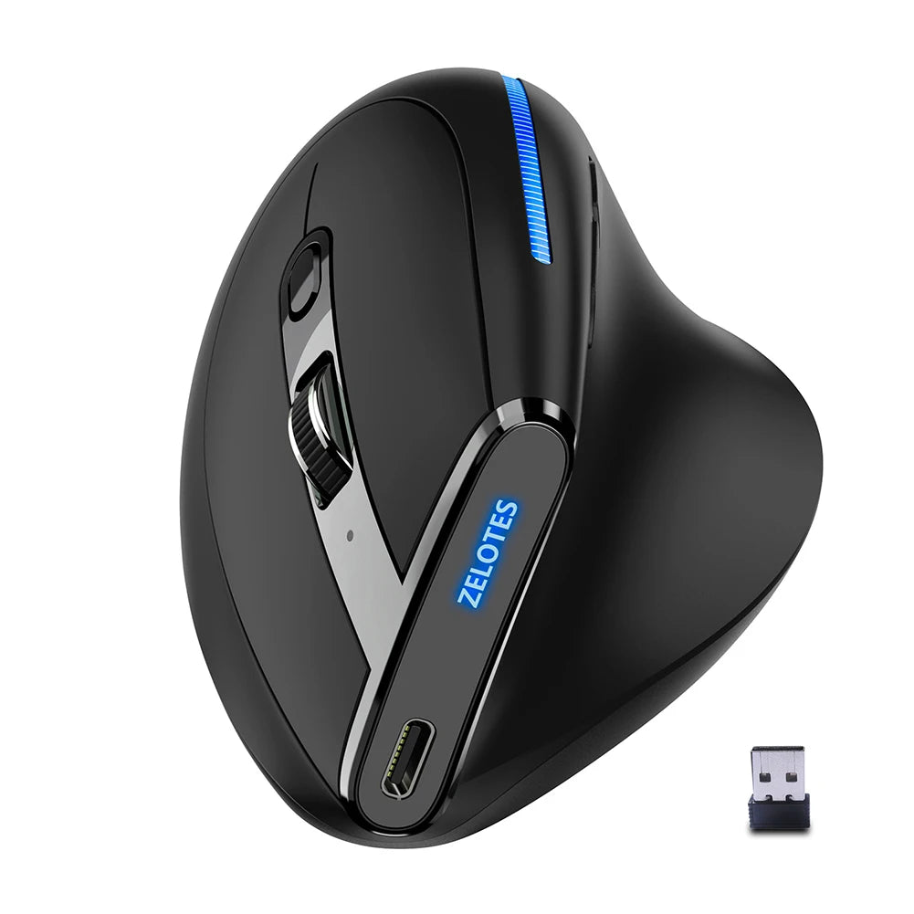 F-36 Ergonomic Vertical Mouse 2.4G+BT1+BT2 Wireless Right Left Hand Computer Gaming Mice Optical USB Mice for Computer Laptop