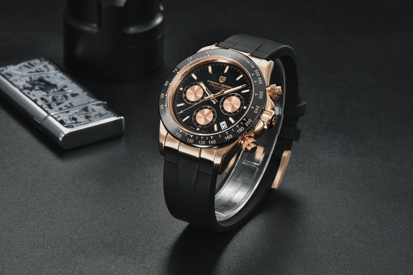 PAGANI DESIGN New Gold Blue Luxury Quartz Watch For Men Gift Box VK63 Movt Chronograph Sapphire Crystal Stainless Steel Watch