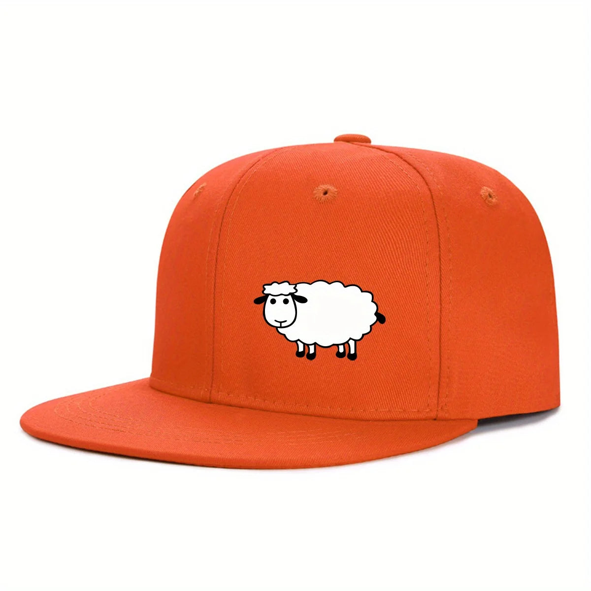 Unisex-Baseballkappe mit verstellbarem Riemen – Streetstyle-Kappe mit flachem Schirm und Schafsmuster – Lässige, vielseitige und personalisierbare Kappe