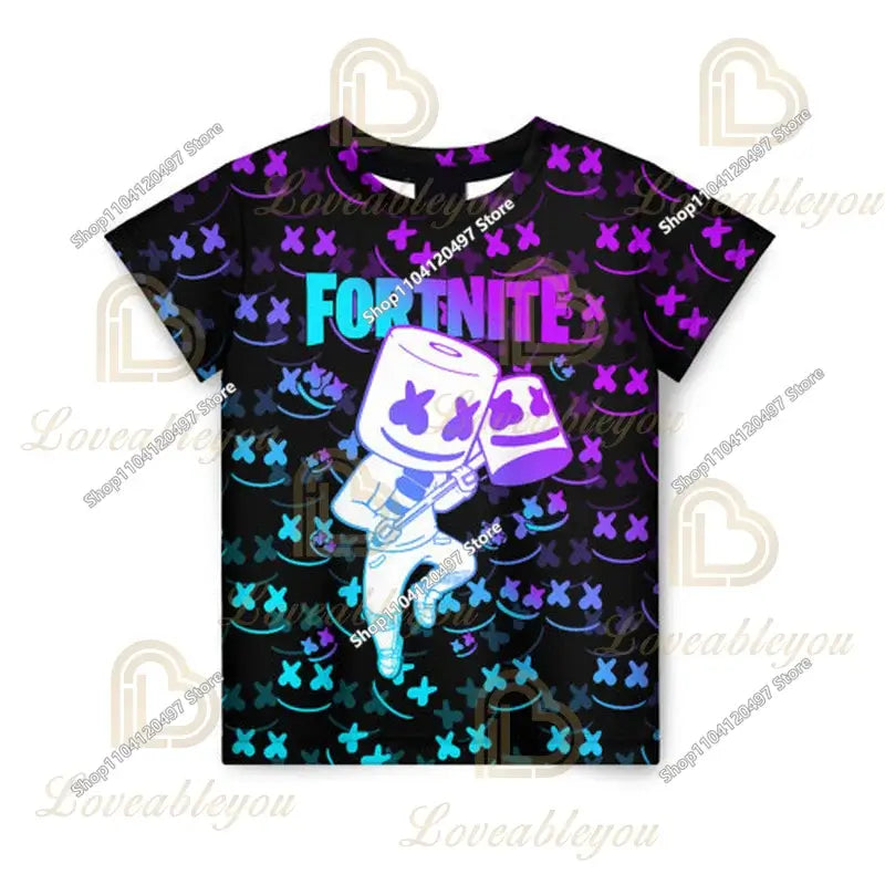 Fortnite T Shirt for Kids Banana Peely T-shirt Men's Women's Tshirt Battle Royale Game T Shirt Harajuku Summer Tops