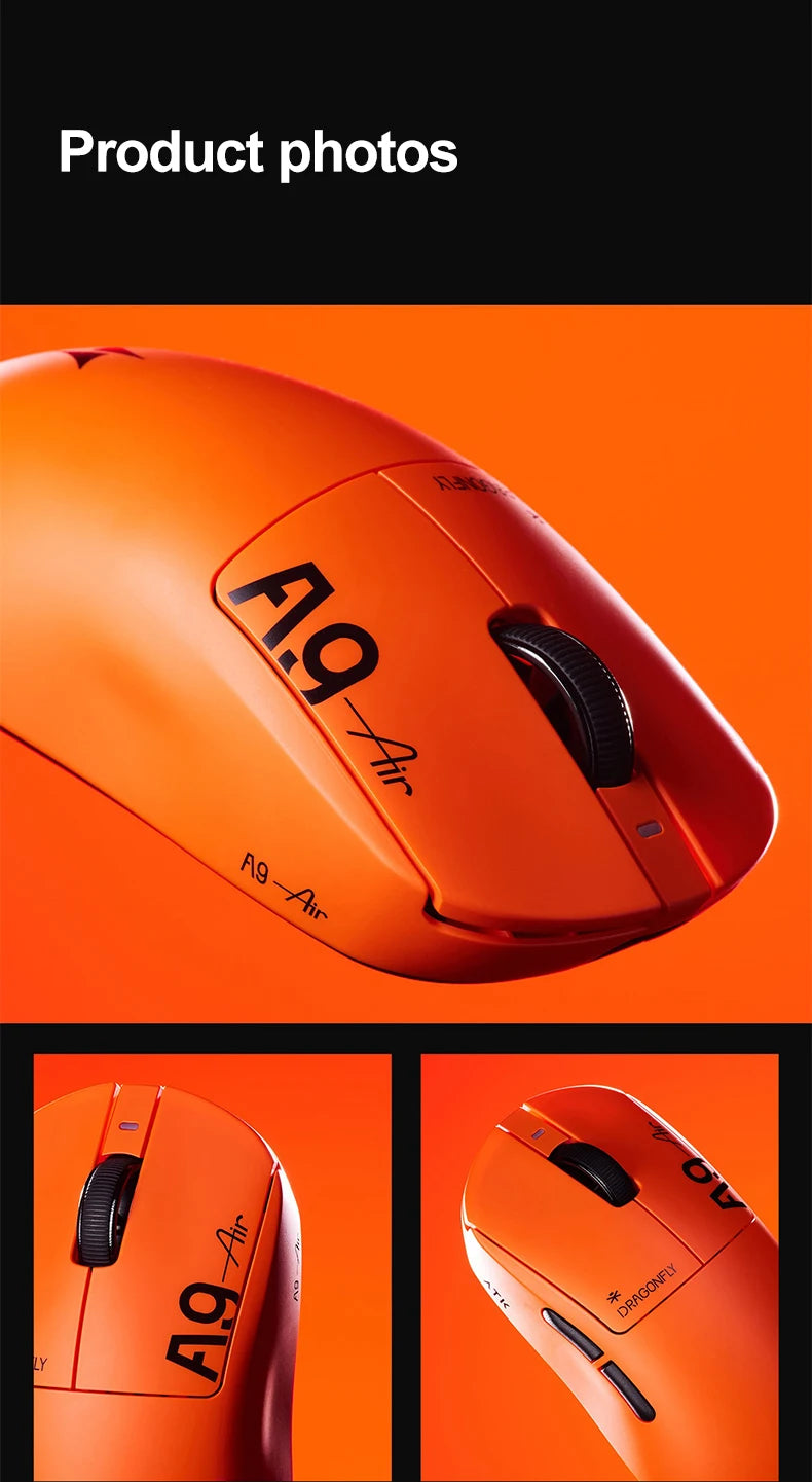 Mouse de gaming wireless ATK Dragonfly A9 Ultimate A9 Air PAW3950, ultra-ușor, ergonomic, pentru e-sports gamer FPS CSGO A9 Ultra
