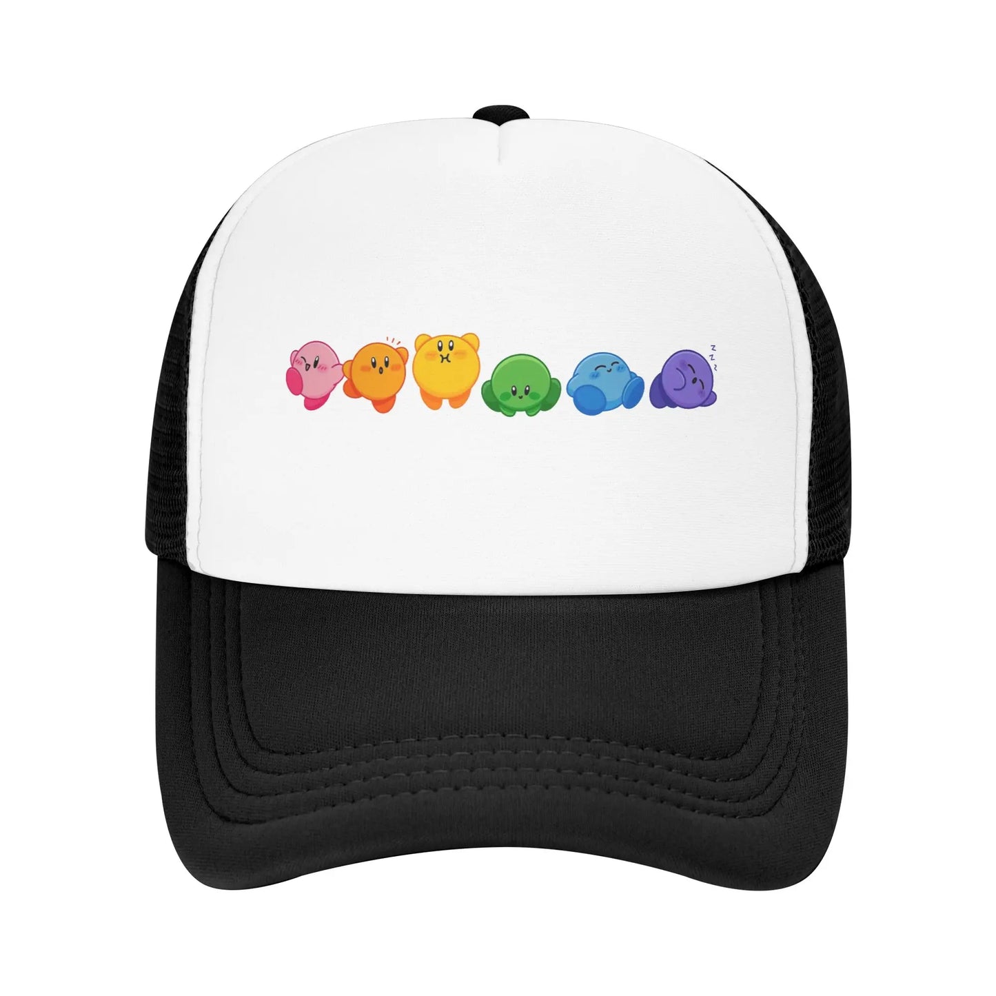 Adult Kirbys Rainbow Trucker Caps Vintage Mesh Baseball Caps Snapback Caps  Dad Hat Sun Hat Breathable Sports Cap Wholesale New
