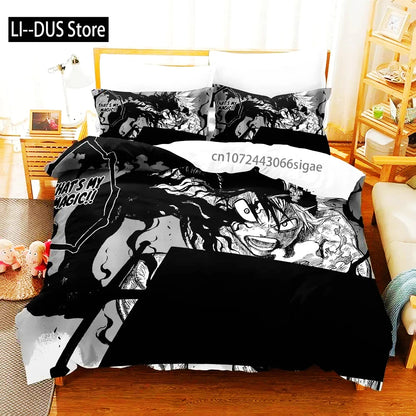 Black Clover Bedding Set Single Double Full Queen King Size Anime Duvet Cover Set For Adults Boys 2024 Quilt Cover Pillowcase