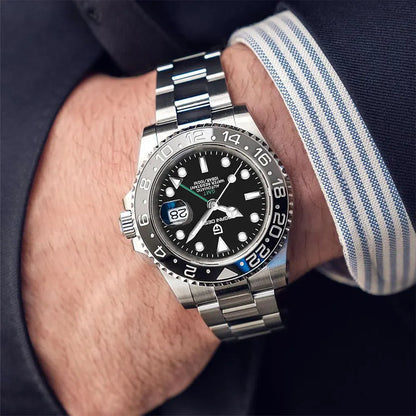 Man Watch PAGANI DESIGN GMT Men Mechanical WristWatch Luxury Sapphire Glass Waterproof 40mm Automatic Watch for Men Reloj Hombre