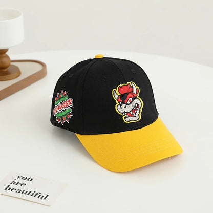Yoshi Bowser Luigi Super Mushroomi Duckbill Cap Baseball Cap Cartoon Patterned Mesh Cap Summer-appropriate hats for kids Trendy