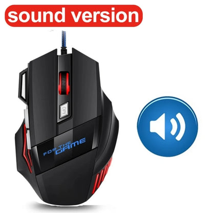 Rato Gaming com Fio para Computador, Retroiluminação RGB, Ergonómico e Silencioso, LED, 7 Botões, USB, para PC e Desktop