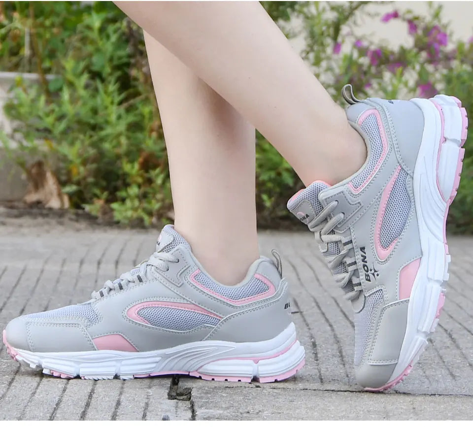 BONA Scarpe da corsa per nuovi designer Scarpe sportive da esterno traspiranti Scarpe da ginnastica leggere da donna Scarpe sportive comode da donna