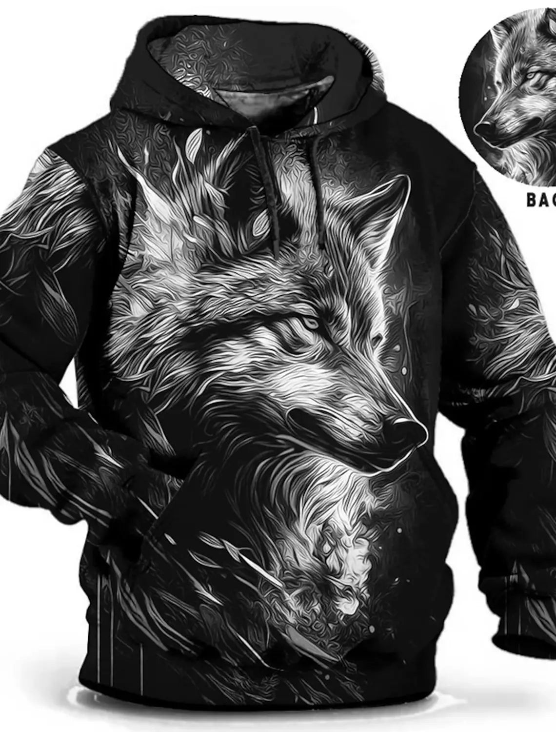 Men's Unisex Hoodie Fashion Pullover Hoodie Sweatshirt Hooded Animal Wolf Lion Dragon Tiger Print Daily 3D Print Casual Hoodies