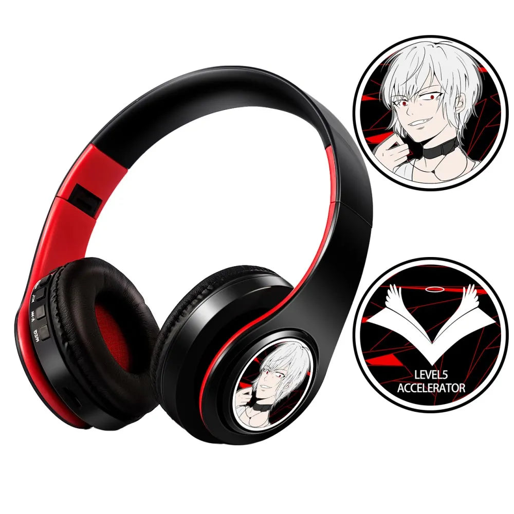 Cuffie anime over-ear Miku Nakano Sanjiu Bluetooth 5.0 – Headset gaming stereo wireless con bassi profondi, microfono e supporto per scheda TF